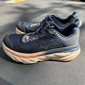 HOKA Women’s Navy and Pink Clifton Running Shoes
